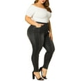 thumbnail image 2 of DARING DIVA Women's Plus Washed Mid-Rise Skinny Jeans Denim Pant 1X Black, 2 of 8