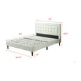 thumbnail image 5 of Oliver and Smith Queen Upholstered Platform Bed Frame -Tufted Linen 43.5'' Headboard Wood Slats - Storage Space Easy Assembly No Box Spring Needed Beige (ATHENA), 5 of 5