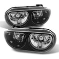 thumbnail image 6 of AKKON - For Dodge Challenger OE Replacement Black Bezel Headlights Driver/Passenger Head Lamps Pair New, 6 of 6
