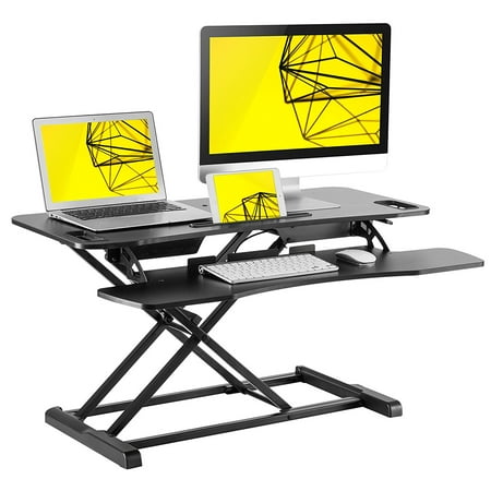 Husky Mounts Standing Desk - Height Adjustable Sit/ Stand up Desk converter. Spacious 38