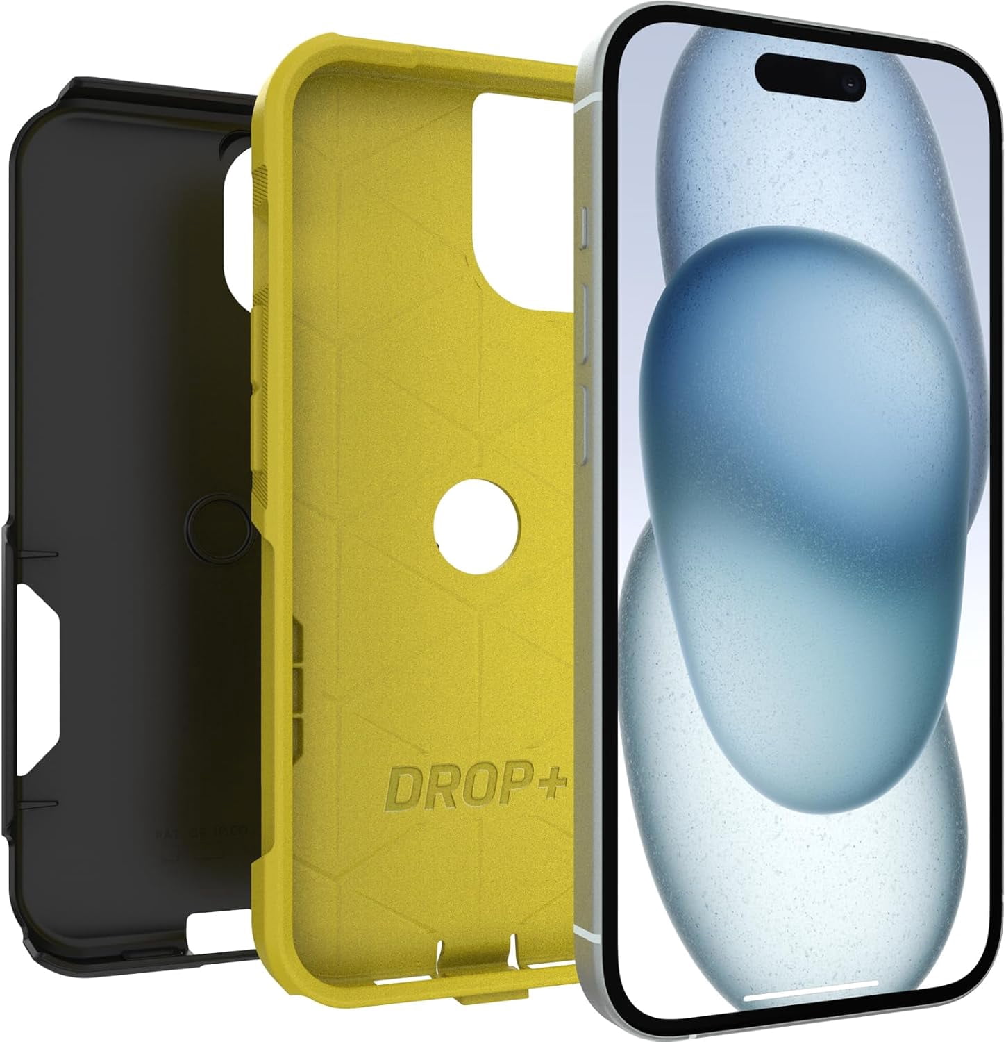 OtterBox iPhone 15, iPhone 14, & iPhone 13 (Only) - Commuter Series Case - Yellow & Black - Slim & Tough - Pocket-Friendly - with Port Protection - Non-Retail Packaging