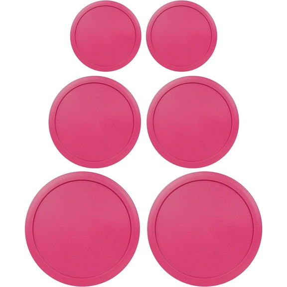 Replacement Lids for Pyrex Containers Round Glass Food Plastic (2) 2-Cup (2) 4-Cup (2) 7-Cup (Fuchsia)