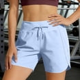 thumbnail image 6 of Miluxas Women's Summer Lightweight Quick Dry Running Shorts Solid High Waisted Workout Gym Track Shorts with Zipper Pockets UPF 50+ Light Blue, 6 of 8