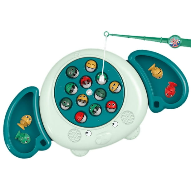 de pesca eléctrico de juguetes para ejercicio libre Interacción entre padres y hijos con luz musical para niños niñas de 3 4 5 6 7 Elefante verde