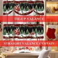 thumbnail image 6 of Tie Up Valance Curtain for Kitchen,Santa Claus Reindeer Cottage Rod Pocket Short Curtains Adjustable Tie-Up Shade Valances,Red Black Plaid Window Treatment for Bathroom Living Room Bedroom, 6 of 8