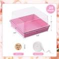 thumbnail image 2 of Pink 7x7x4 Inch Cake Boxes with  Lids, 25 Pack Disposable Dessert Boxes for Cakes, Cupcakes, Cookies, Pie - Dog Toys Included, 2 of 6