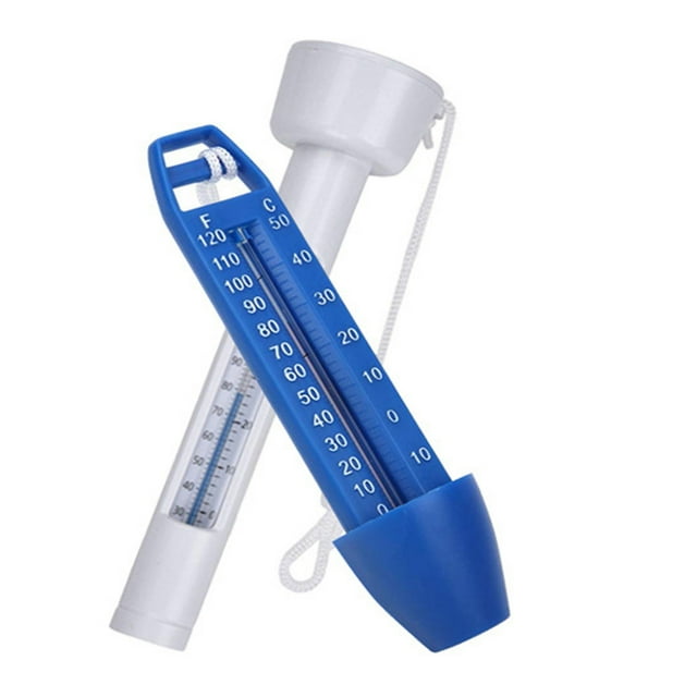 Juego de termómetros para piscina | 2 Pack Medidor de temperatura del agua | Gran pantalla de lectura fácil | Diseño subacuático y tipo cuchara | Ideal para piscinas Spas | Capacidad de 5ML