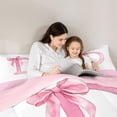 thumbnail image 5 of jejeloiu Bowtie Monogrammed D Twin Comforter Sets,Chic Bowknot Bow Bedding Set For Girls Teens Reversible 2pcs, 5 of 8