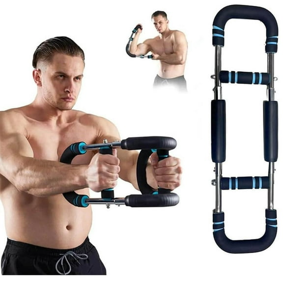 Arm Exerciser, Adjustable Spring Workout Bar, Forearm Triceps Chest Inner Thigh Muscle Enhanced Exercise Strengthener, Upper Body Strength Builder Training Machine, Home Fitness Equipment