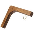 thumbnail image 3 of Wooden Hanging Hooks for Plants Wall Mount Plant Bracket Flowerpot Stand Brown 2Pcs, 3 of 8
