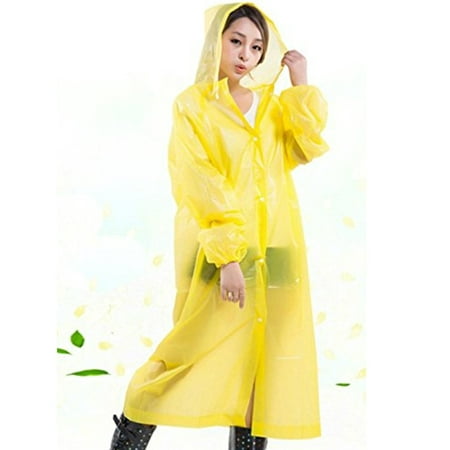 Unisex Drawstring Raincoat with Hoods for Hiking Outdoor (Best Raincoat For Backpacking)