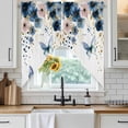 thumbnail image 6 of Navy Blue Spring Floral Swag Valances for Windows, Kitchen Curtains 36 Inch Length 2 Panels Set, Farmhouse Butterfly Watercolor Short Curtains for Small Windows Rod Pocket Cafe Curtains 28"x36", 6 of 8