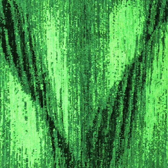 Ahgly Company Indoor Square Abstract Green Modern Area Rugs, 7' Square