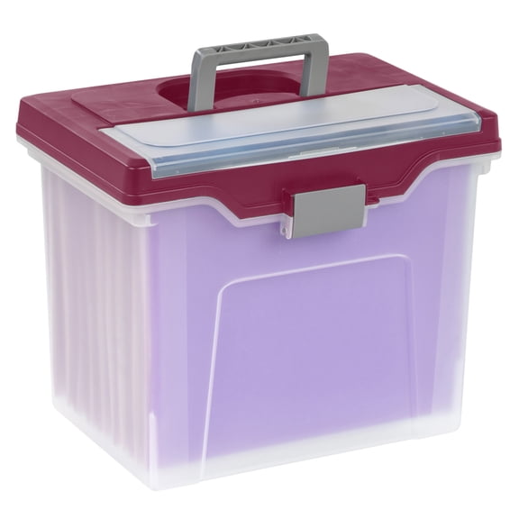 Office Depot Lockable File Cabinets, Boxes & Carts, polypropylene (PP, #5) Clear/Burgundy