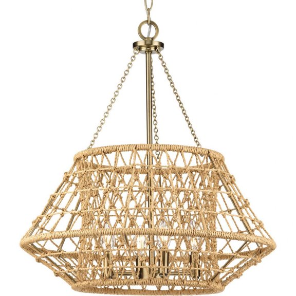 P400323-163-Progress Lighting-Laila - 4 Light Chandelier In Coastal Style-23.62 Inches Tall and 22.37 Inches Wide     -Traditional Installation