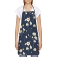 thumbnail image 2 of Naloa 1Pack Adjustable Bib Apron Waterdrop Resistant Cooking Kitchen Aprons for Women Men Chef, Daisies Flowers Print, 2 of 5