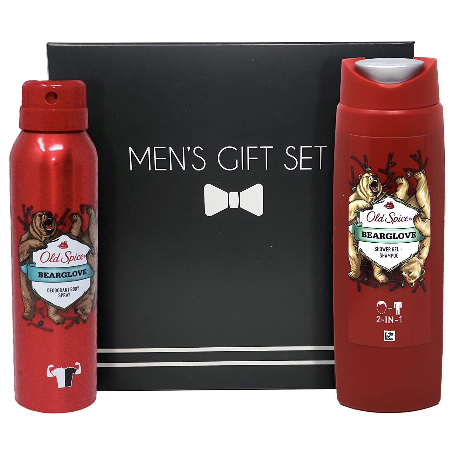 Old Spice Mens Grooming Gift Set Bearglove Scent, 2 Piece, Includes