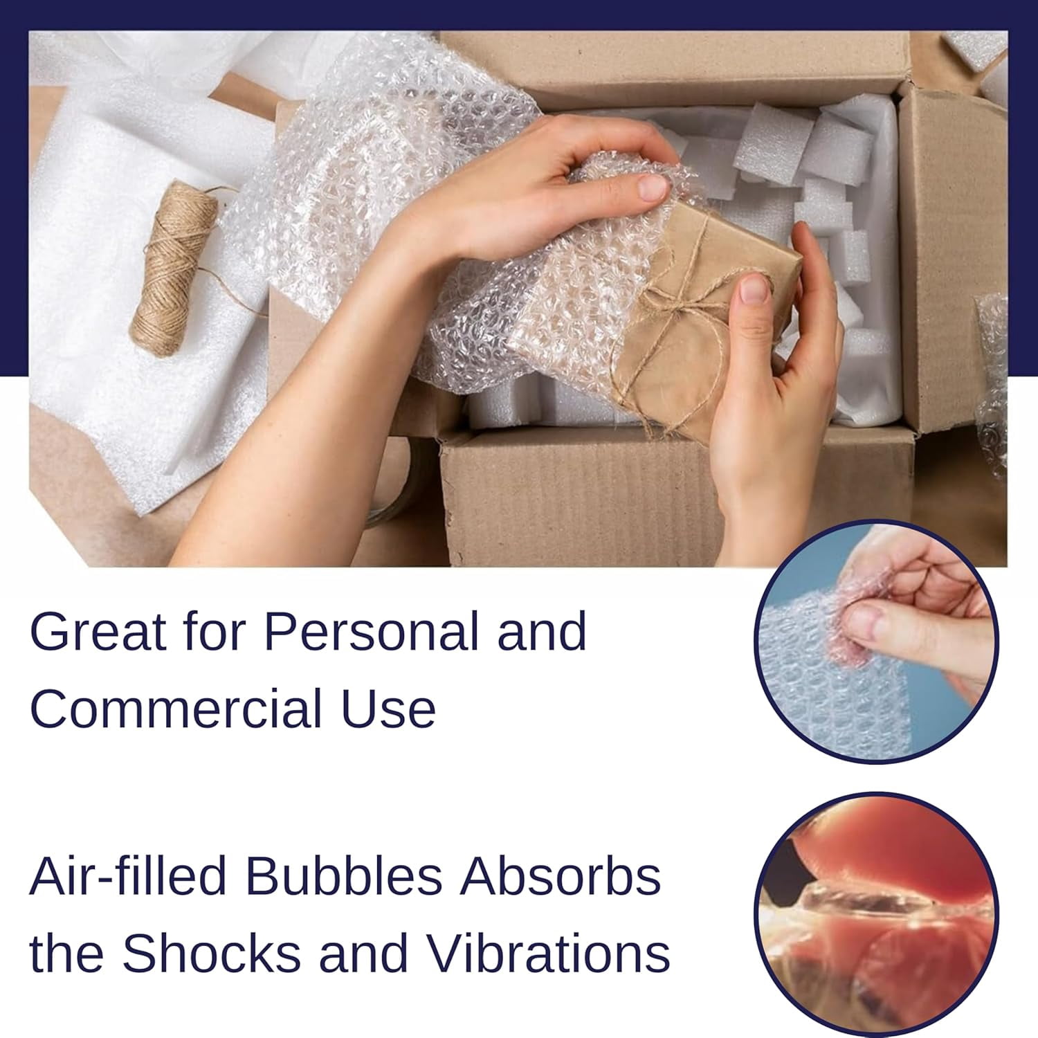 Pacron Clear Bubble Wrap Roll 250FT x 12IN, 3/16" Small Bubble Roll, 2 Pack - Perforated, Durable Plastic Wrap for Shipping, Moving, & Storage