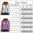 thumbnail image 2 of KZKR Women's V Neck T-Shirts Long Sleeve Colorful Butterfly Tees Autumn Winter Casual Tops, 2 of 3