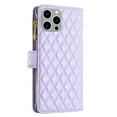 thumbnail image 3 of Nalacover for iPhone 14 Pro Max 6.7 inch Zipper Wallet Case with Magnetic Clasp Flip Folio Kickstand 9 Card Slots Luxury Premium PU Leather and Soft TPU Shockproof with Wrist Strap Cover.Purple, 3 of 10