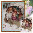 thumbnail image 1 of Hilo de bordar de algodón ecológico completo Wdftyju 14CT estampado arte de punto de cruz para niños y perros 48x61cm, 1 of 9