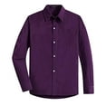 thumbnail image 2 of Spring&Gege Chemises Habillées à Manches Longues pour Garçons Uniforme Formel Tissé Uni, Violet, 9-10 Ans, 2 of 4