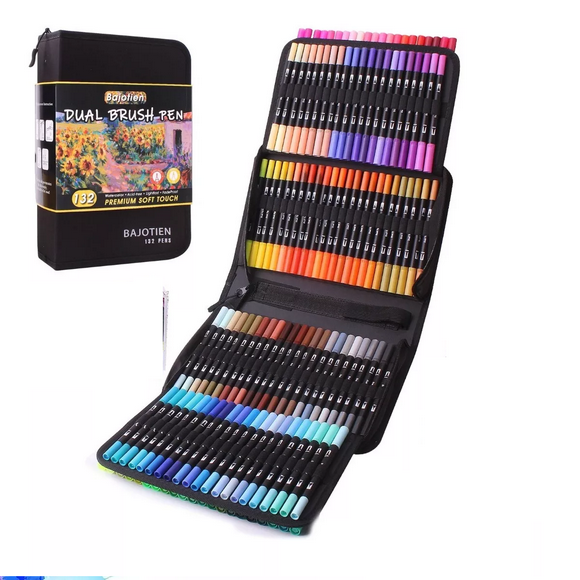 Marcadores De Doble Punta 132 Colores