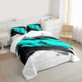 thumbnail image 3 of Homewish Black Teal Splash 2pcs Bedding Comforter Set For Teens Boys Girls,Abstract Graffiti Twin Comforter Sets,Vintage Aesthetic Breathable Bedding Set,Luxury Bedroom Decor,Reversible, 3 of 8