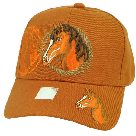 Riding Rope - Rope Horse Riding Race Rodeo Animal Mustang Adjustable Hat Cap Burnt Brown Steed