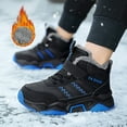 thumbnail image 2 of JAJAHO Boys Sneakers Hiking Ankle Boots Fuzzy Lining Winter Warm Athletic Strap Snow Boots For Kids Outdoor Adventure Trekking Comfort Shoes, 2 of 9