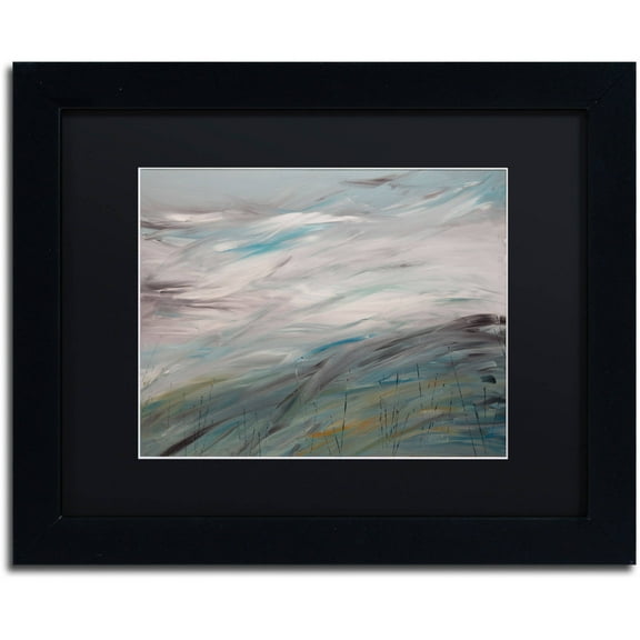 Trademark Fine Art "Sea View" Canvas Art by Hilary Winfield, Black Matte, Black Frame