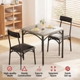 thumbnail image 5 of Ourlova Dining Table Set for 2, Kitchen Table with 2 Upholstered Chairs, 3 Piece Square Dining Room Table Set, for Small Space, Apartment, Home, Kitchen, Retro Gray, 5 of 5