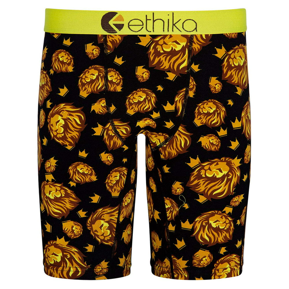 Ethika - Mens Underwear Yellow Medium Boxer Brief Lion-Print M ...