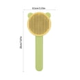 thumbnail image 3 of Pet Comb Stainless Steel Needle Massage Cleaning Needle Comb Hair Removal Brush Portable One Click Self Cleaning Comb Grooming Tools, Green -No.0379, 3 of 6