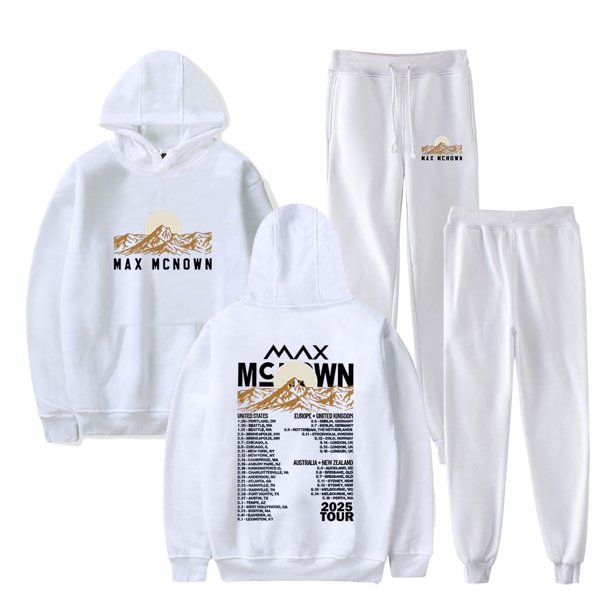 Max McNown 2025 Tour Logo Merch Sudaderas con capucha Pantalones Jogger Cosplay Unisex Moda Streetwear Sudaderas