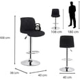 thumbnail image 3 of Set de 2 Bancos para Barra de Cocina FRATELLO MUEBLES Toretto color Negro, 3 of 7