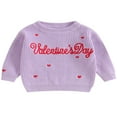 thumbnail image 1 of Baby Valentine Pullover Sweater Knitted Letter Embroidery Fall Winter Warm Tops, 1 of 6