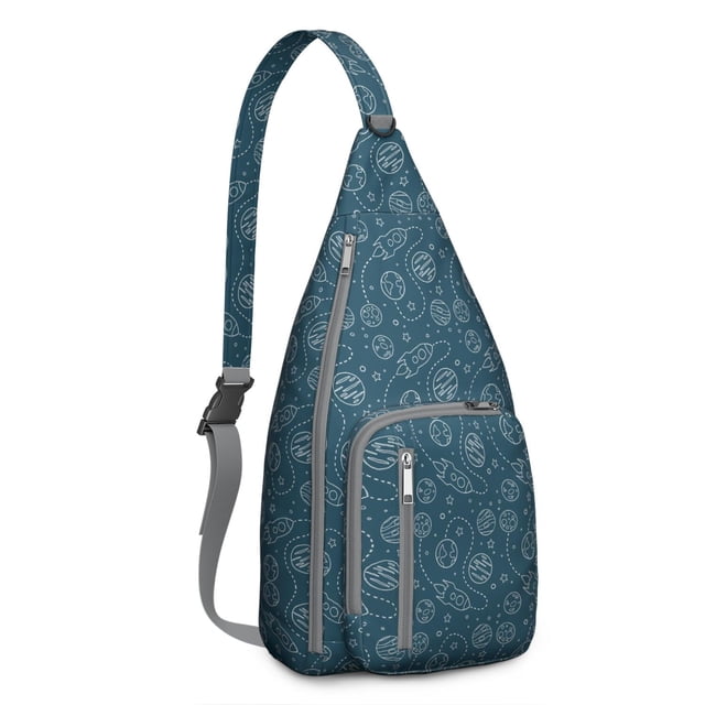 Cosmos Explorer Sling Backpack - Starry Night Sky Pattern Crossbody Shoulder Bag, Water-Resistant Hiking Essential