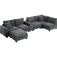 thumbnail image 5 of 6 - Seat Sectional Sofa with Storage Console | For Comfortable Living Room Lounging | Benefit from Extra - Wide Seats and Free Pillows, 5 of 5