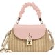 thumbnail image 1 of LHSHID Women Straw Crossbody Bag Leather Top Handle Straw Handbag Summer Straw Beach Bag Weave Shoulder Bag Rattan Clutch Purse, 1 of 7