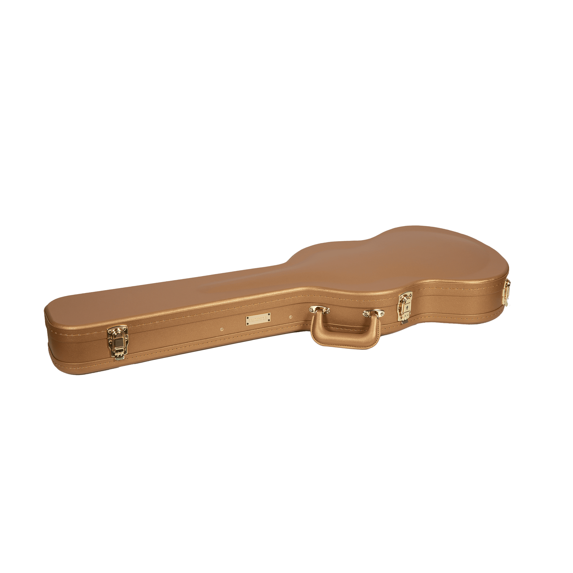 Crossrock Designer Series- Wooden Case for Gibson SG Electric Guitars- Security Lock, Metal Feet, Storage Space- Luxury Gold