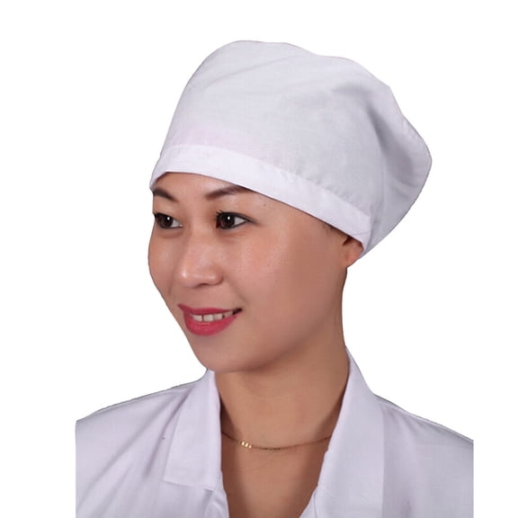 IDEANATEGRATE 4Set Work Hat Medical Nurse Caps for Women Adults Simple Design Cotton Dustproof 11.8*5.9in