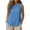 Blue, variant on Women's Sleeveless Round Neck Vertical Pleated Loose Fit Casual Tank Top for Women Daily Wear & Loungewear