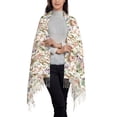 thumbnail image 2 of Honeii Floral Print Scarf Oversized Scarf Tassel Fall Winter Thick Scarf Warm Shawl Women,Women's Scarves & Wraps, 2 of 8