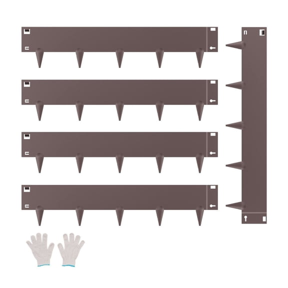 Steel Landscape Edging 5-Pack, 39x5 Inch Rustproof Border - Brown Metal Garden Edge for Lawns, Flower Beds, Driveways, Durable Steel Lawn Edging