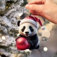 thumbnail image 2 of CMrtew Christmas Panda Pendant Ornament Cute Acrylic Cartoon Panda Decor for Tree, Home & Car Festive Holiday Hanging Decorations, 2 of 4