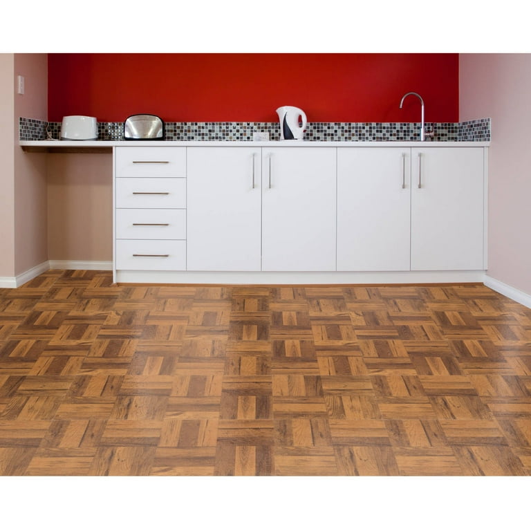 Achim Tivoli 3 Finger Med. Oak Parquet 12-in x 12-in Peel and Stick Vinyl Tile Flooring (45-sq ft) Achim Tivoli 3 Finger Med. Oak Parquet 12-in x 12-in Peel and Stick Vinyl Tile Flooring (45-sq ft)