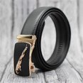 thumbnail image 1 of Cow Leather Men's Automatic Buckle Belt Blue/white/brown/black/red 3.5CM Width Designer Belt for Men 90-130CM Trouser Belts, 1 of 4