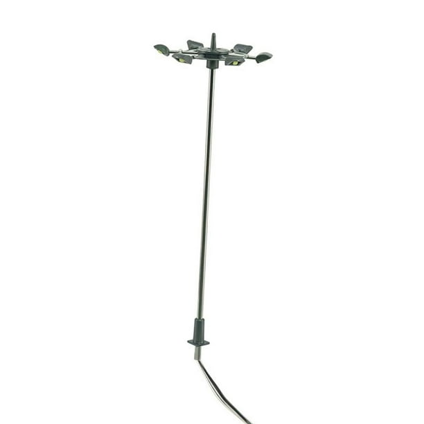 Farola LED blanca brillante de 3 V y 6 cabezales, modelo a escala 1:75, para modelismo ferroviario, jardines y edificios arquitectónicos.