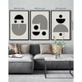 thumbnail image 4 of SHENIFY Black Abstract Wall Art 16x24in3pcs Black Framed Decor Solid & Spiral Semi-Circles Geometric Shapes Drawings Modern Art Decorative Ready To Hang, 4 of 5